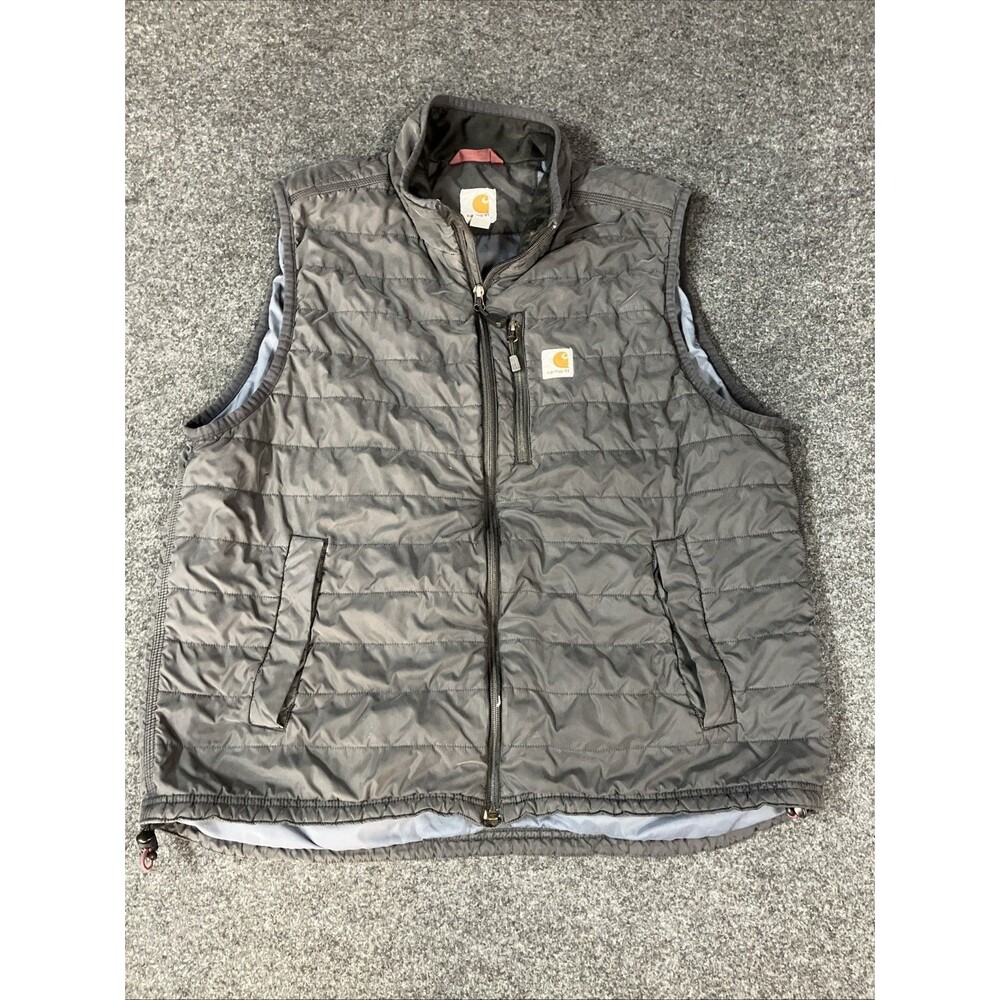 Carhartt Men's Water-Resistant Insulated Quilted Zip Vest Black XL Relaxed